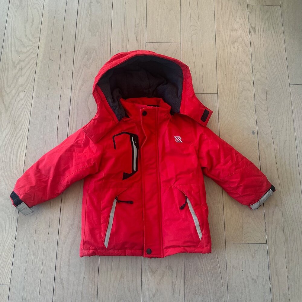 SIMPLEE KIDS Fleece Lined Red Ski Jacket. Unisex. Size 3-4